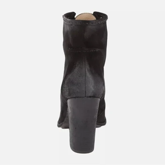 Frye Parker Moc Ankle Black Oiled Suede Boots Booties